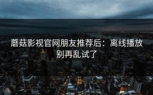蘑菇影视官网朋友推荐后：离线播放别再乱试了